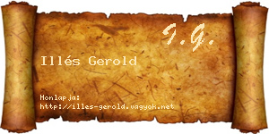 Illés Gerold névjegykártya